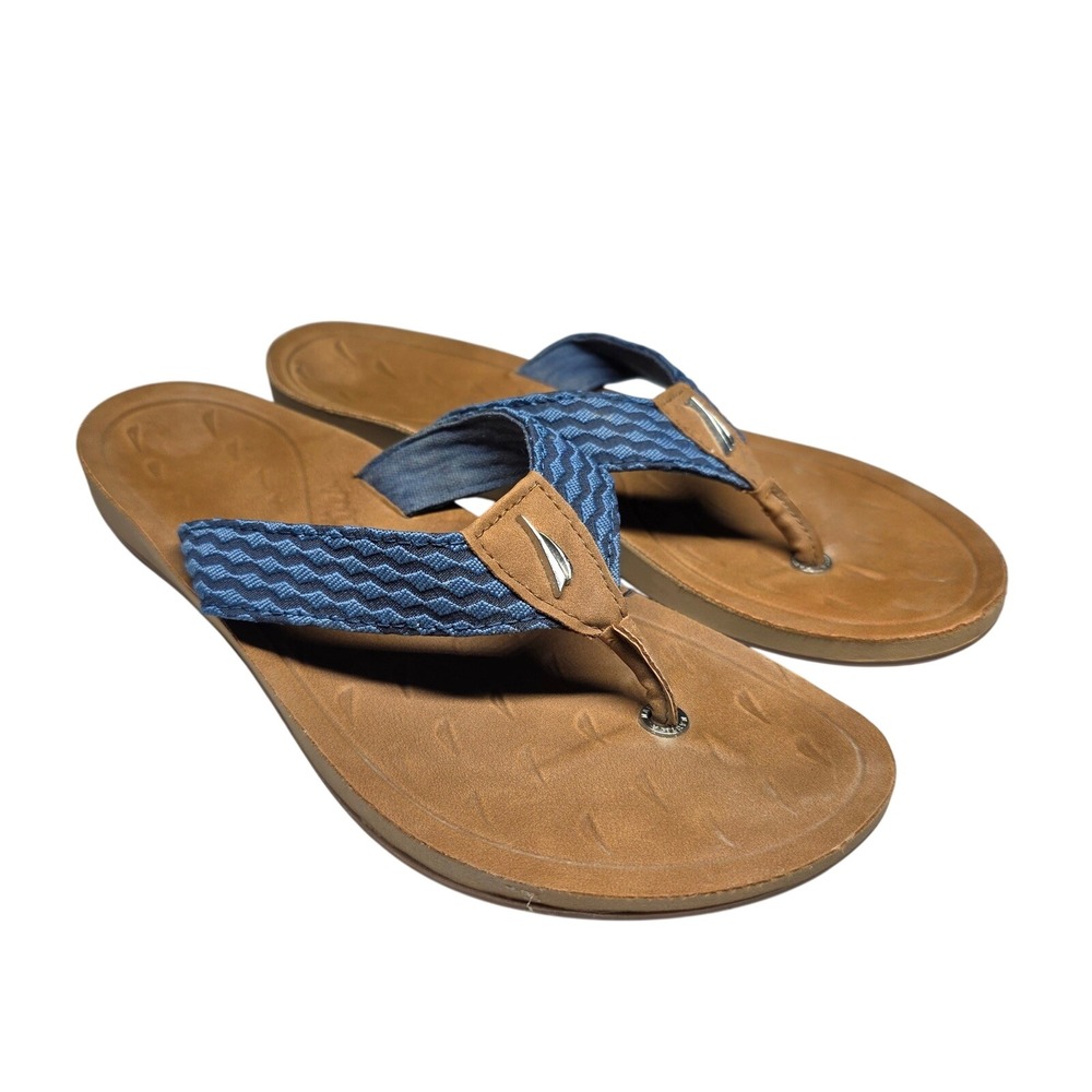 Nautica Women's Flip Flop Sandals Size 8 Blue Woven Strap Coastal Thong Shoes‎